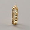 Brass Micro Pave Clear Cubic Zirconia Peanut Enhancer Clasps FIND-WH0139-238G-1