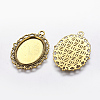 Zinc Alloy Pendant Settings for Cabochon & Rhinestone PALLOY-A15257-AG-FF-1