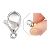 Tarnish Resistant 316 Surgical Stainless Steel Lobster Claw Clasps X-STAS-316-FL12A-3