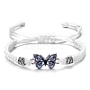 Butterfly Alloy Enamel Link Bracelet with Rhinestone PW23031902389-1