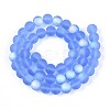 Frosted Transparent Glass Beads Strands GLAA-T032-T8mm-MBB04-2