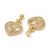 Brass Cubic Zirconia Pendants ZIRC-I062-35G-3