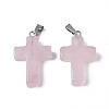 Natural Rose Quartz Pendants G-J354-09A-2