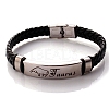 Braided Leather Cord Bracelets PW-WG99416-02-1