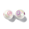 Plating Iridescent Acrylic Beads OACR-R257-01-2
