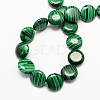 Flat Round Synthetic Malachite Beads Strands X-G-S110-11-2