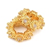 Brass Micro Pave Clear Cubic Zirconia European Beads KK-CBA6A75-44G-2