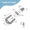 SUPERFINDINGS 4 Sets Belt Alloy Buckle Sets DIY-FH0006-08-2