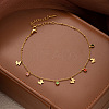 304 Stainless Steel Pave Colorful Cubic Zirconia Charm Anklets for Women FS-WG43DDA-09-1