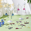 DIY Brass & Epoxy Resin Butterfly Wing Dangle Earring Jewelry Kits DIY-TA0010-65B-8
