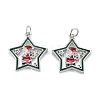 Christmas Themed Brass Micro Pave Cubic Zirconia Pendants ZIRC-L101-05P-1