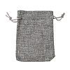 Polyester Imitation Burlap Packing Pouches Drawstring Bags ABAG-R005-9x12-04-2