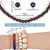  Elit 14 Strands 14 Colors Painted Natural Wood Beads Strands WOOD-PH0002-31-2