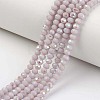 Electroplate Opaque Solid Color Glass Beads Strands EGLA-A034-P1mm-L08-1