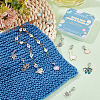 BENECREAT 1 Set Acrylic Number Bead Knitting Row Counter Chains & Alloy Enamel Sheep & Woven Theme Charm Locking Stitch Markers HJEW-BC0001-37-4