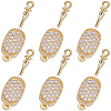6Pcs Brass Micro Pave Clear Cubic Zirconia Box Clasps KK-BBC0019-66-1