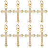 8Pcs Brass Micro Pave Clear Cubic Zirconia Pendants KK-SC0007-99-1