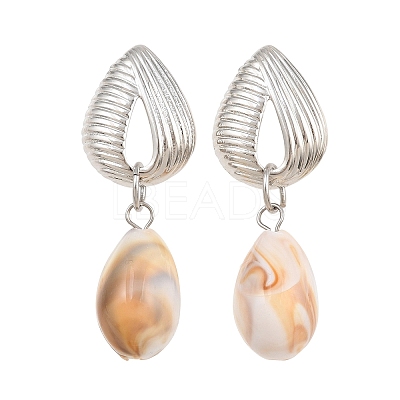 Brass Stud Dangle Earrings KK-CBA8324-08P-1