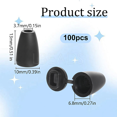Plastic Cord End Caps FIND-WH0750-205-1