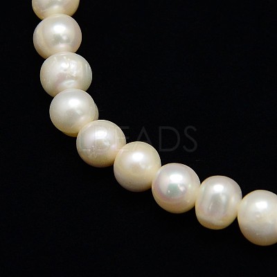 Natural Cultured Freshwater Pearl Beads Strands X-PEAR-L001-F-07-1