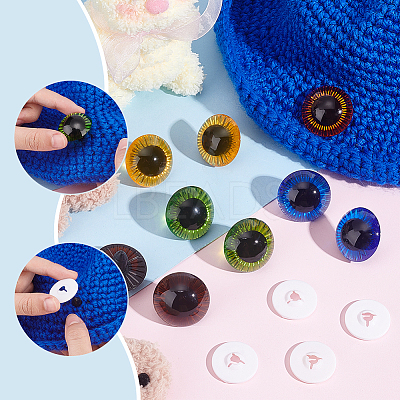 30Pcs 5 Colors Craft Plastic Doll Eyes DOLL-PH0001-49-1