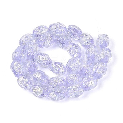 Handmade Foil Glass Beads Strands FOIL-N033-02D-1