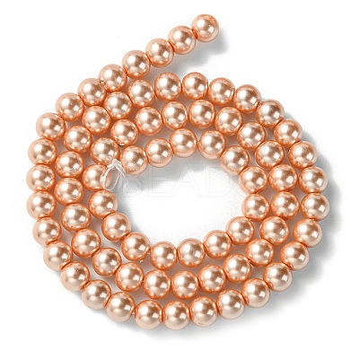 Eco-Friendly Dyed Glass Pearl Round Beads Strands HY-A002-6mm-RB057-1