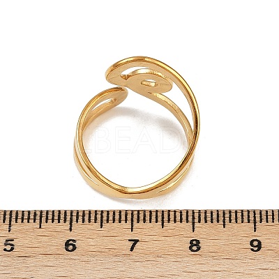 304 Stainless Steel Cuff Open Rings for Women RJEW-H255-01G-02-1