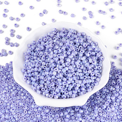DIY Craft Beads 6/0 Ceylon Round Glass Seed Beads X-SEED-A011-4mm-146-1