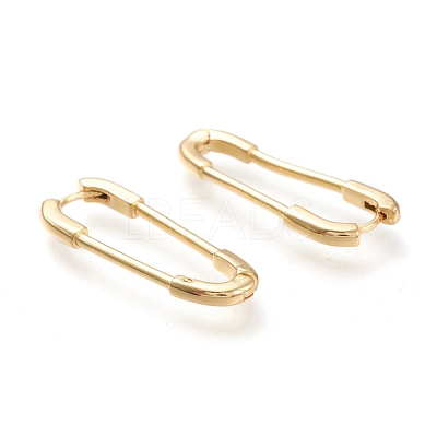 Brass Huggie Hoop Earrings KK-M207-04G-1