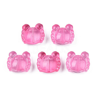 Transparent Spray Painted Glass Beads GLAA-N035-026-C04-1