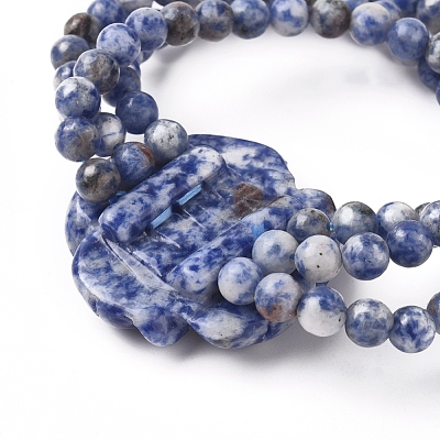 Natural Sodalite Multi-strand Stretch Bracelets BJEW-L672-A03-1