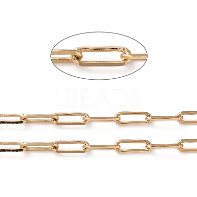 3.28 Feet Soldered Brass Paperclip Chains X-CHC-G005-03G-1