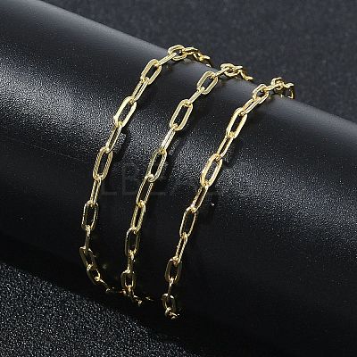 2.4MM Brass Paperclip Chain Necklaces for Women KK-CBA2293-17G-1
