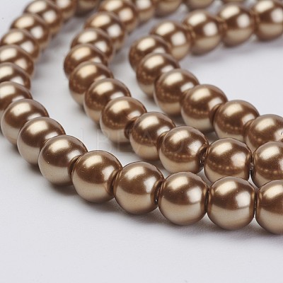 Eco-Friendly Dyed Glass Pearl Beads Strands HY-A008-6mm-RB037-1