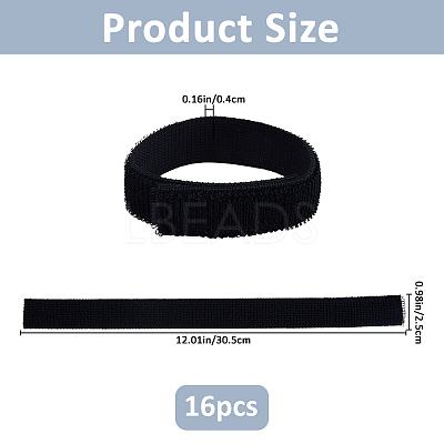 16Pcs Polyester & Nylon Elastic Straps with Hook and Loop Fastener AJEW-FH0007-61A-1