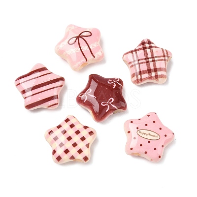 Printed Opaque Acrylic Beads OACR-I027-02-1
