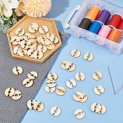 60Pcs Removable Wooden Pom Poms Buttons TOOL-AN0001-01-1