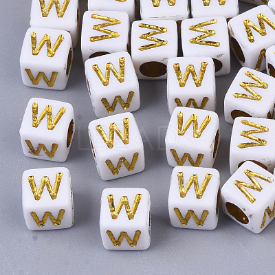 Plating Acrylic Beads SACR-S297-09W-1
