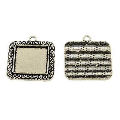 Tibetan Style Alloy Pendant Cabochon Settings TIBEP-5334-AS-FF-1