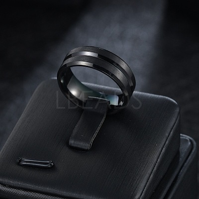 Grooved 201 Stainless Steel Finger Rings for Men WG2ADDA-28-1