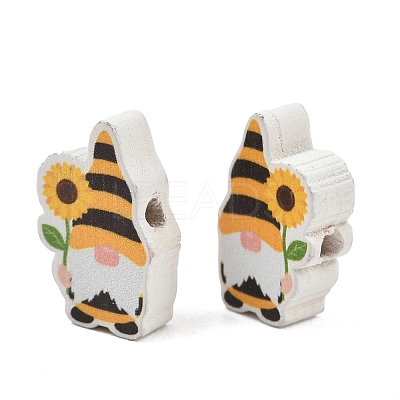 Printed Poplar Wood Beads WOOD-Z008-01K-1