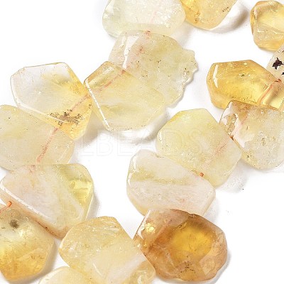 Heated Natural Citrine Beads Strands G-P528-K07-01-1