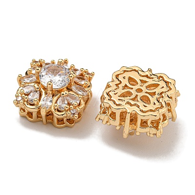 Brass Micro Pave Cubic Zirconia Beads KK-U037-03G-01-1
