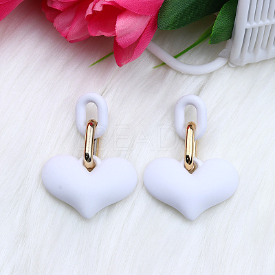 Heart Acrylic Dangle Stud Earrings FS-WG6C9EC-05-1