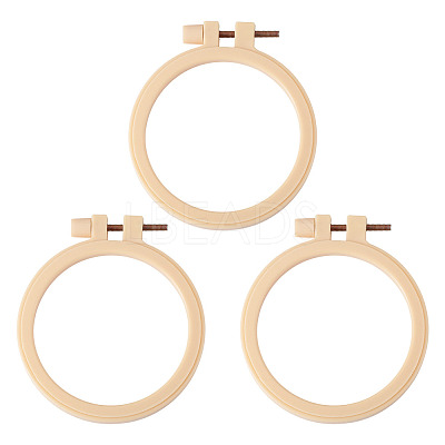 Plastic Imitation Bamboo Cross Stitch Embroidery Hoops TOOL-TADJ0001-03B-1