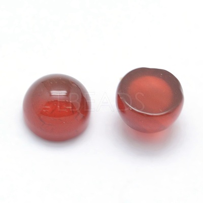 Natural Carnelian Cabochons G-P393-R03-8MM-1