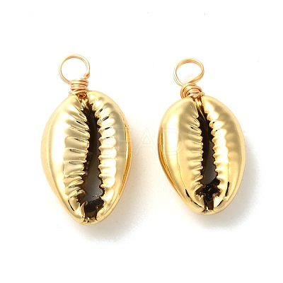 Electroplated Shell Beads Pendants PALLOY-JF01002-03-1