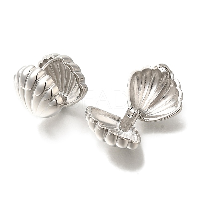 Rack Plating Shell Shape Brass Hoop Earrings EJEW-H016-34P-1