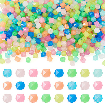500Pcs Luminous PS Plastic Beads FIND-TA00009-13B-1
